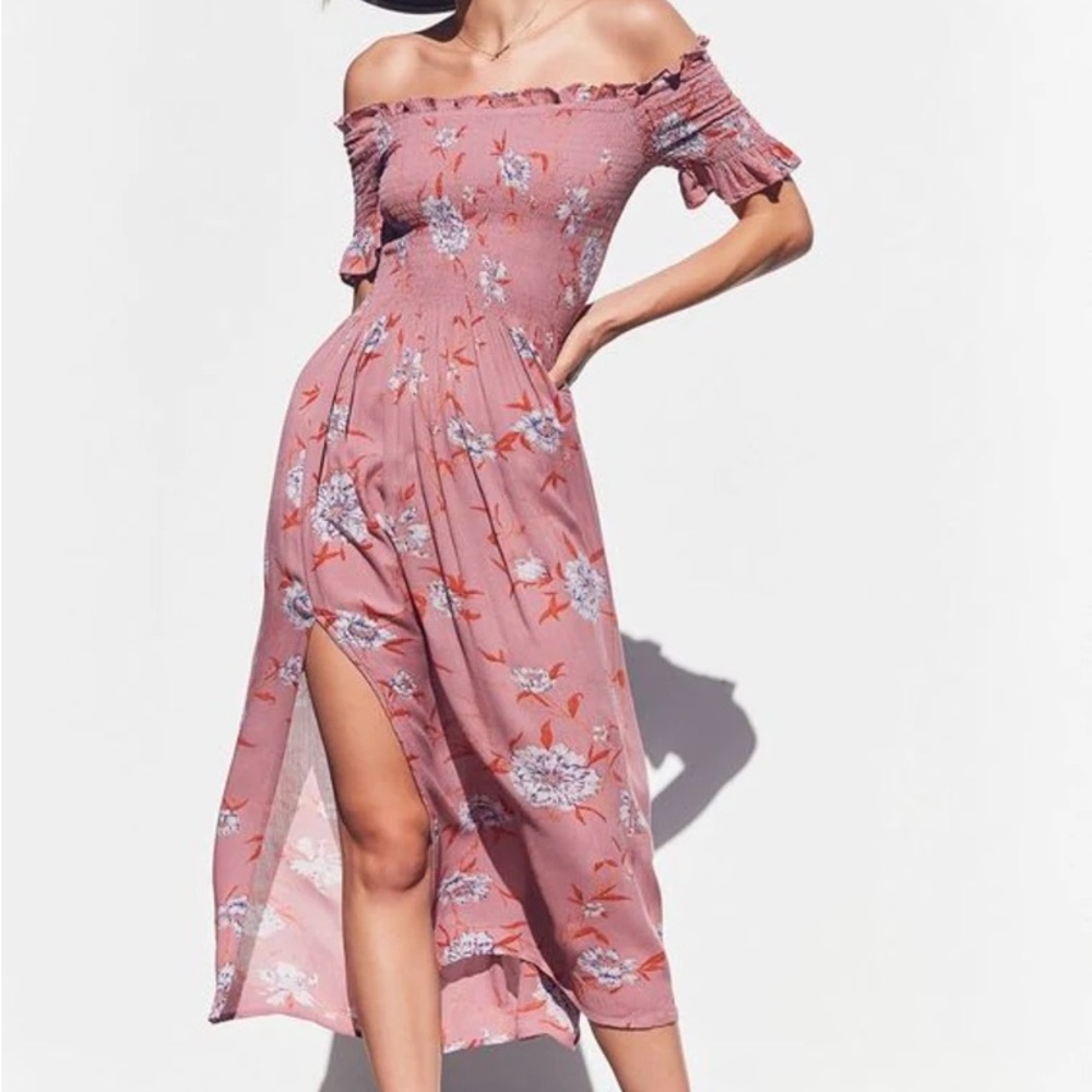 Kimchi Blue Off-The-Shoulder Smocked Dress, Urban Outfitters